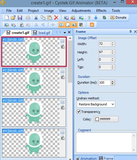 Cyotek Gif Animator动画框架列表设置使用教程